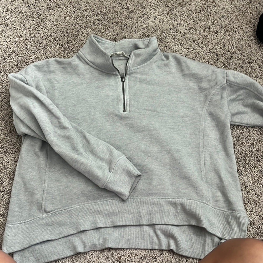 gray pullover